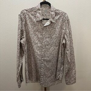 J. Crew Classic Secret Wash stretch cotton poplin shirt Large Floral Button Down